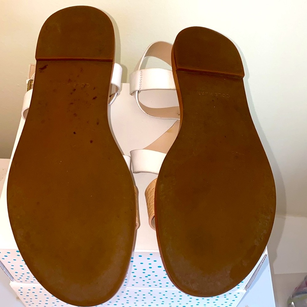 Cole Haan Findra Strappy White and Tan Women's Sandals Size 8 - Picture 11 of 13